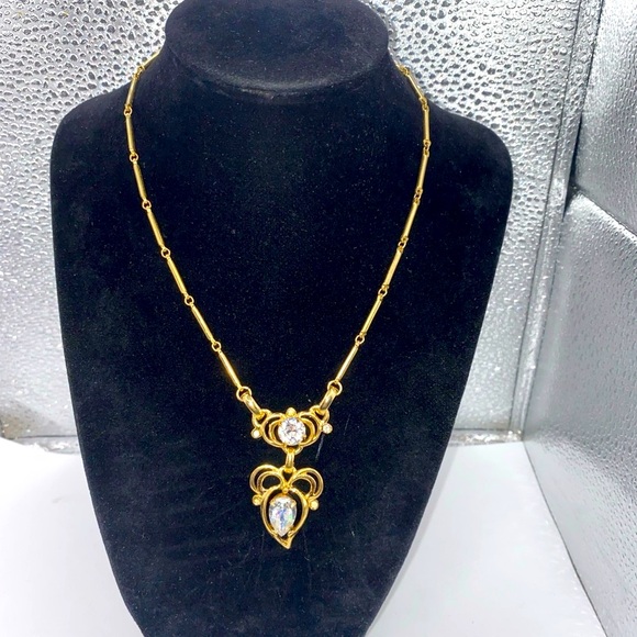 Kramer Jewelry - Vintage Necklace  Kramer Crystal Rhinestone 16” in
